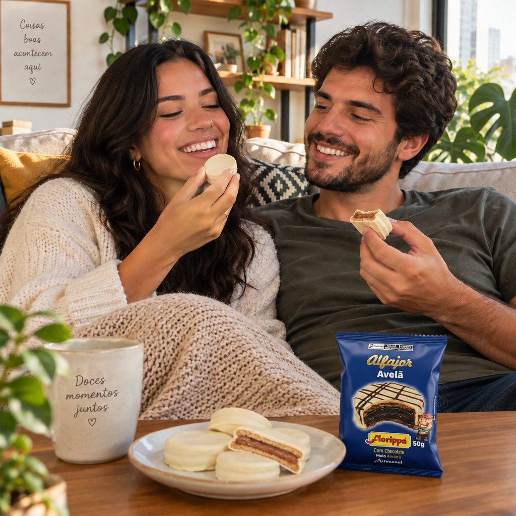 Família 2 saboreando Alfajor Florippa