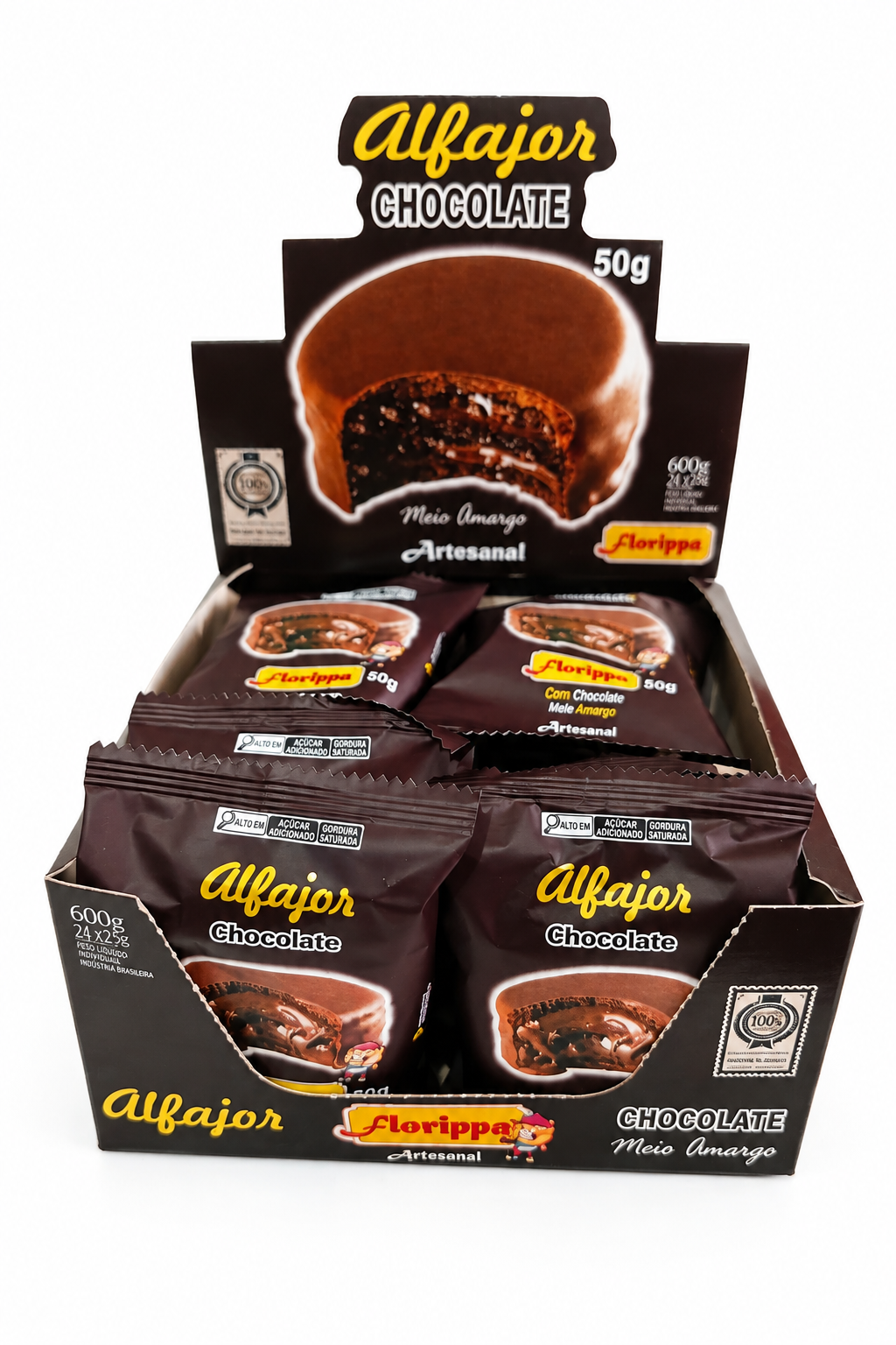 Display expositor de balcão do Alfajor de Chocolate Florippa
